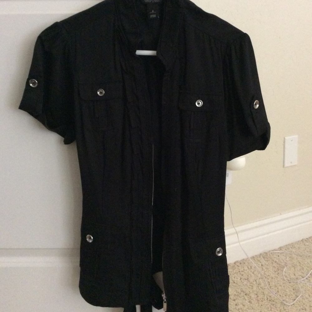 Full zip black dress jacket